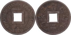 World Coins - French Cochinchina, Sapèque, 1879, Paris, , Copper, Lecompte:9