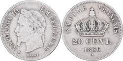 World Coins - France, Napoleon III, 20 Centimes, 1866, Paris, Silver, , Gadoury:308