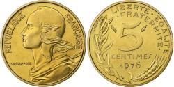 World Coins - France, 5 Centimes, Marianne, 1976, Paris, série FDC, Aluminum-Bronze