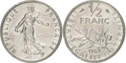 World Coins - France, 1/2 Franc, Semeuse, 1969, Paris, Nickel, , Gadoury:429