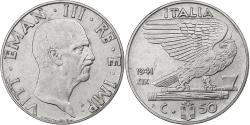World Coins - Italy, Vittorio Emanuele III, 50 Centesimi, 1941, Rome, Stainless Steel