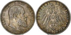 World Coins - Kingdom of Württemberg, Wilhelm II, 3 Mark, 1909, Stuttgart, Silver,
