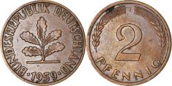 World Coins - Coin, GERMANY - FEDERAL REPUBLIC, 2 Pfennig, 1959, Hambourg, , Bronze