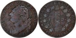 World Coins - Coin, France, Louis XVI, 12 Deniers, 1792⸱4, Lyon, , Bronze