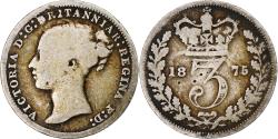 World Coins - Coin, Great Britain, Victoria, 3 Pence, 1875, British Royal Mint,