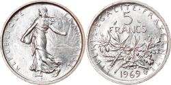 World Coins - Coin, France, Semeuse, 5 Francs, 1969, Paris, , Silver, KM:926