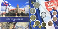 World Coins - Slovakia, Coffret 1c. à 2€ + jeton, 2009, Kremnica, BU,