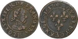 World Coins - France, Louis XIII, Double Tournois, 1617, Orléans, Copper,