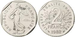 World Coins - France, 2 Francs, Semeuse, 1982, Monnaie de Paris, série FDC, Nickel