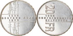 World Coins - Coin, Switzerland, Gertrud Kurz, 20 Francs, 1992, , Silver