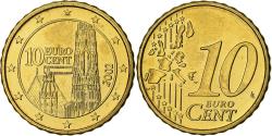 World Coins - Austria, 10 Euro Cent, Cathedral Saint Stephen, 2002, Vienna, Brass,