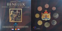 World Coins - Benelux, 3x 1 ct. - 2€ + Token, euro set, 2009, FDC,