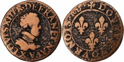 World Coins - France, Louis XIII, Double Tournois, buste lauré et cuirassé, 1615, Amiens