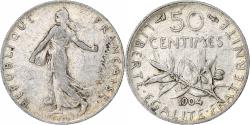World Coins - Coin, France, Semeuse, 50 Centimes, 1904, Paris, , Silver, KM:854