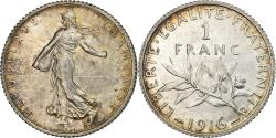 World Coins - France, Semeuse, Franc, 1916, Paris, , Silver, KM:844.1, Gadoury:467