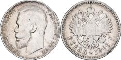 World Coins - Russia, Nicholas II, Rouble, 1900, Saint Petersburg, Silver, , KM:59.3