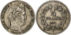 World Coins - France, Louis-Philippe I, 1/4 Franc, 1831, La Rochelle, Silver,