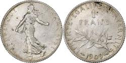 World Coins - France, Franc, Semeuse, 1909, Paris, Silver, , Gadoury:467, KM:844.1
