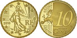 World Coins - France, 10 Euro Cent, 2010, Paris, Proof / BE, , Brass, KM:1410
