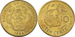 World Coins - Coin, Seychelles, 10 Cents, 1994, British Royal Mint, , Brass, KM:48.2