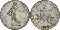 World Coins - France, 2 Francs, Semeuse, 1910, Paris, Silver, , Gadoury:532, KM:845.1
