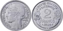 World Coins - France, 2 Francs, Morlon, 1949, Beaumont - Le Roger, Aluminum,