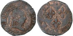 World Coins - France, Henri III, Double Tournois, Bourges, Copper, , Gadoury:455