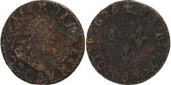 World Coins - France, Louis XIII, Double Tournois, 1626, Poitiers, Copper,
