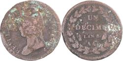 World Coins - Coin, France, Dupré, Decime, AN 8/5 ?, Metz, , Copper, Gadoury:187a