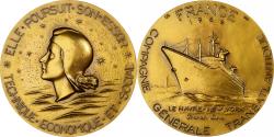 World Coins - France, Medal, Compagnie Générale Transatlantique, France, 1962, Bronze