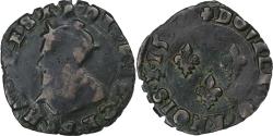 World Coins - France, Charles X, Double Tournois, 15[??], Troyes, Copper,