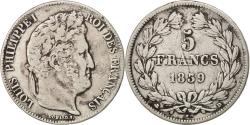 World Coins - Coin, France, Louis-Philippe, 5 Francs, 1839, Lyon, , Silver, KM:749.4