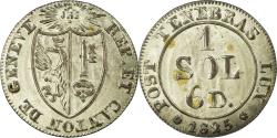 World Coins - Coin, SWISS CANTONS, GENEVA, 1-1/2 Sol, 1825, , Billon, KM:121