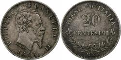 World Coins - Coin, Italy, Vittorio Emanuele II, 20 Centesimi, 1863, Milan, , Silver