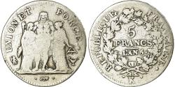 World Coins - Coin, France, Union et Force, 5 Francs, AN 5, Bordeaux, , Silver