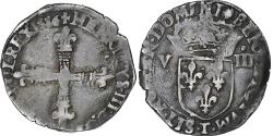 World Coins - France, Henri III, 1/8 Ecu, 1586, Nantes, Silver, , Gadoury:485