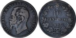 World Coins - Coin, Italy, Vittorio Emanuele II, 10 Centesimi, 1867, Birmingham,