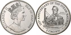 World Coins - Isle of Man, Elizabeth II, Crown, 125th Anniversary of the Steam Railway, 1998