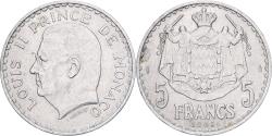 World Coins - Monaco, Louis II, 5 Francs, 1945, Aluminum, , Gadoury:MC135, KM:122