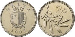World Coins - Malta, 2 Cents, 2007, Llantrisant, Cupronickel,