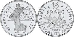 World Coins - Coin, France, Semeuse, 1/2 Franc, 2001, Monnaie de Paris, BE, , Nickel