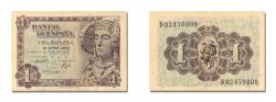 World Coins - Banknote, Spain, 1 Peseta, 1948, 1948-06-19, AU(55-58)