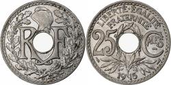 World Coins - France, 25 Centimes, Lindauer, 1915, Paris, Nickel,