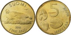 World Coins - Finland, 5 Markkaa, 2001, Copper-Aluminum-Nickel, , KM:73