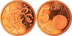 World Coins - France, 5 Euro Cent, 2001, Paris, Proof, , Copper Plated Steel
