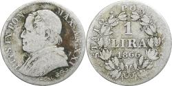World Coins - ITALIAN STATES, PAPAL STATES, Pius IX, Lira, 1866, Rome, Silver,