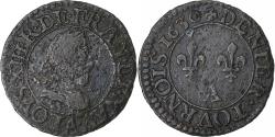 World Coins - France, Louis XIII, Denier tournois, buste juvénile au col rabattu, 1630