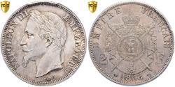 World Coins - Coin, France, Napoleon III, Napoléon III, 2 Francs, 1866, Bordeaux, PCGS,
