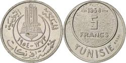 World Coins - Coin, Tunisia, Muhammad al-Amin Bey, 5 Francs, 1954, Paris,
