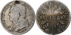 World Coins - Vatican, Pius IX, Lira, 1866, Rome, Silver, , KM:1377.2